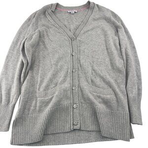 Isaac Mizrahi Live Essentials‎ Womens Xl Gray Cotton Rayon Cardigan Sweater